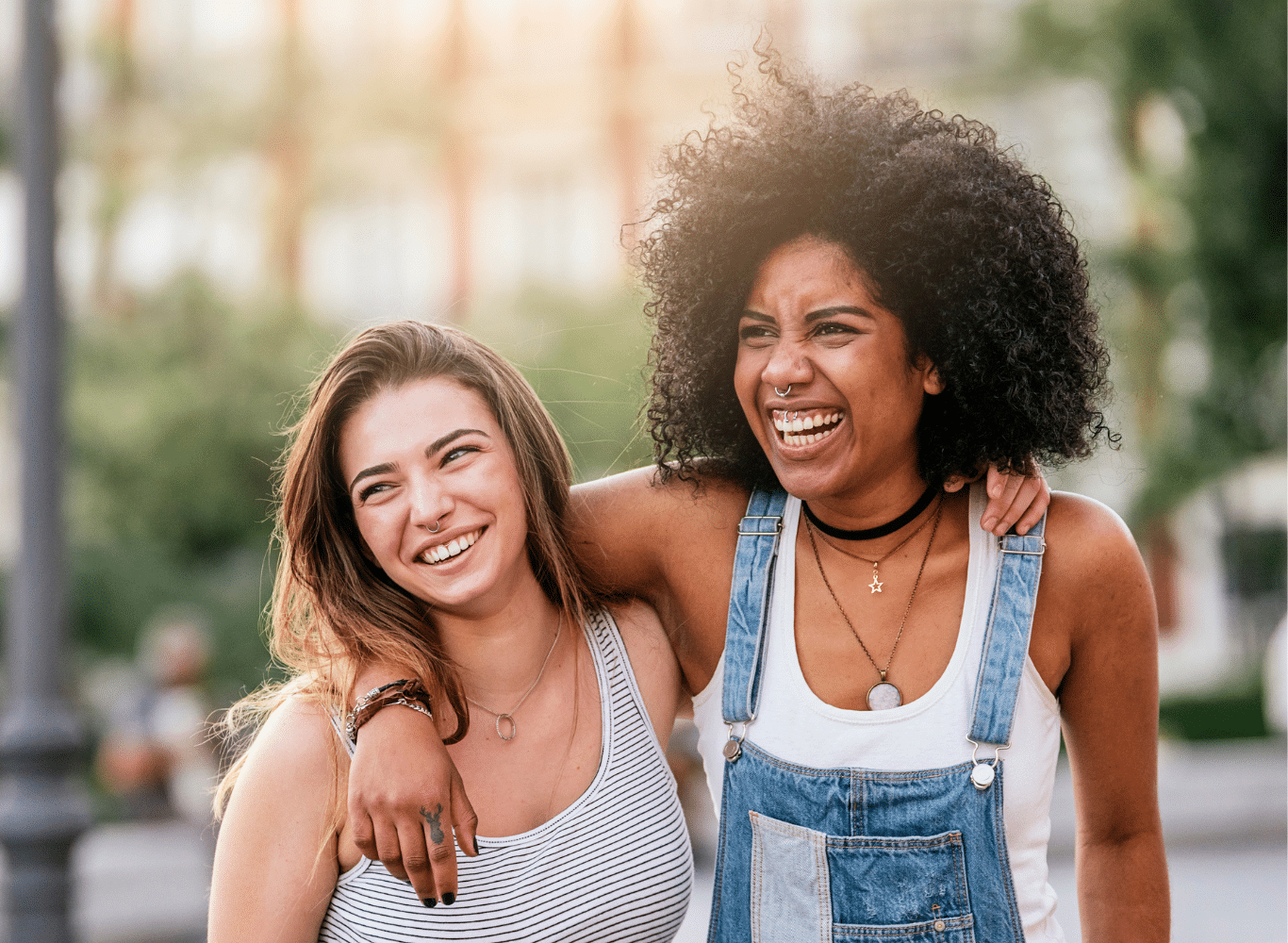 two young women happy